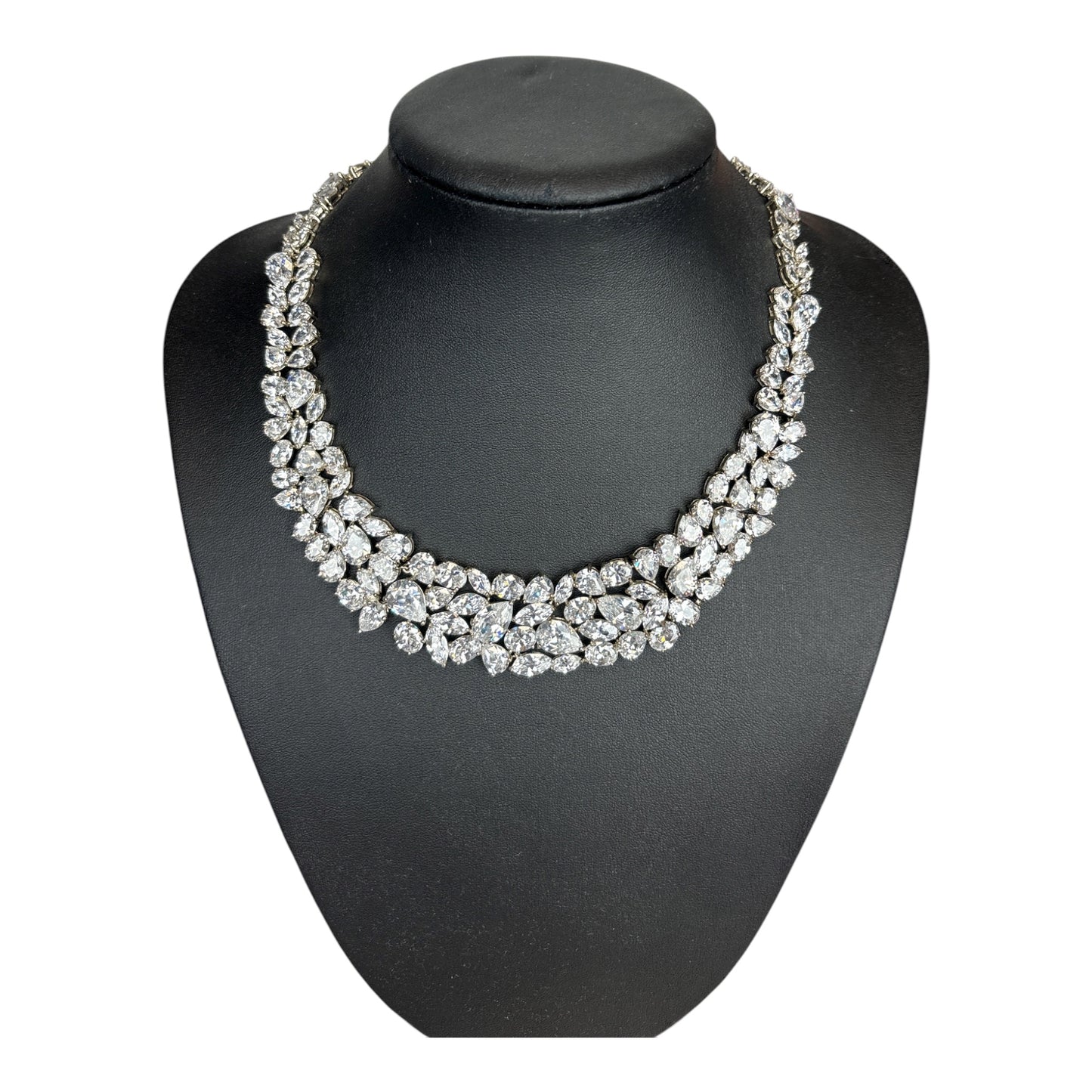 Pear and Marquise Cluster Collar Necklace