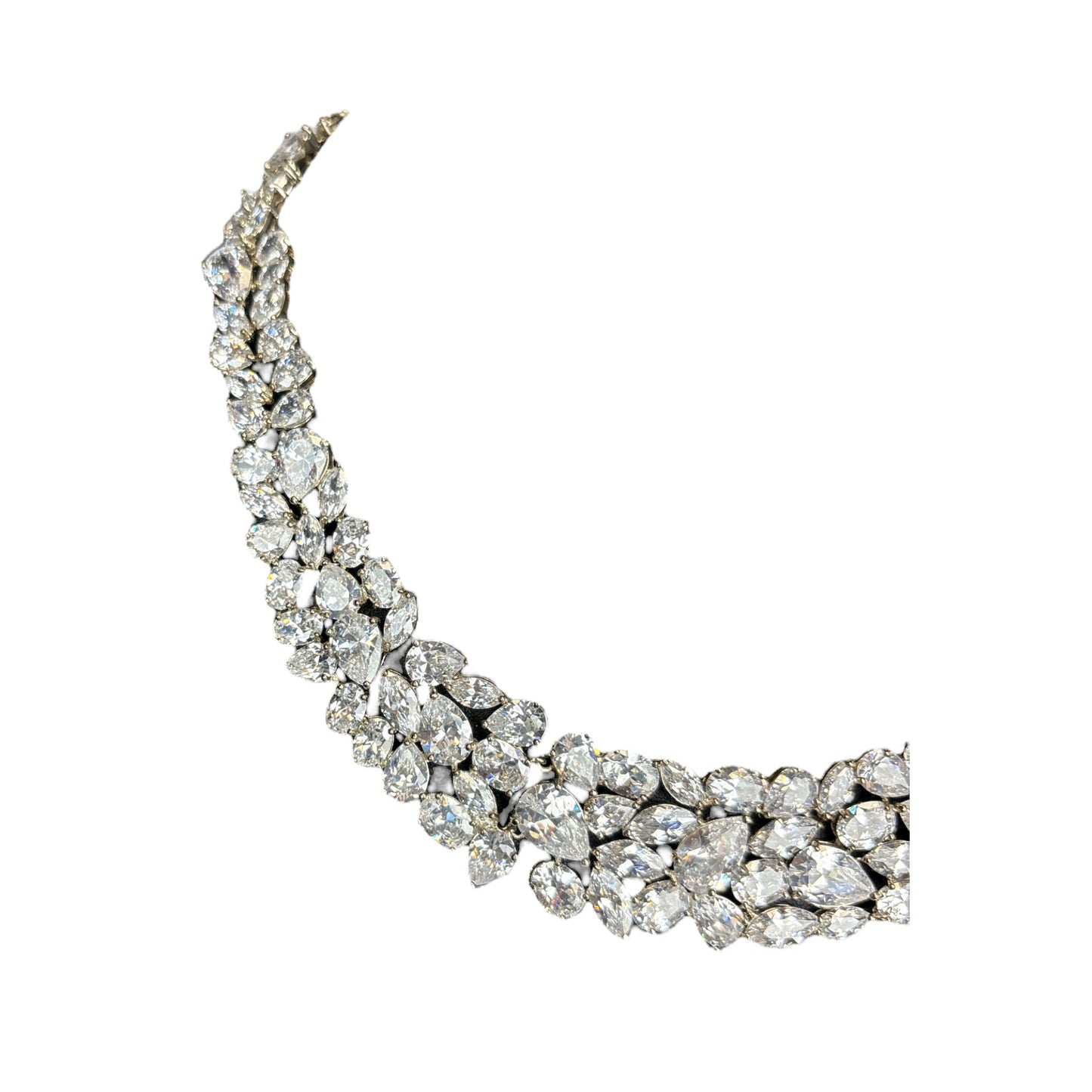 Pear and Marquise Cluster Collar Necklace
