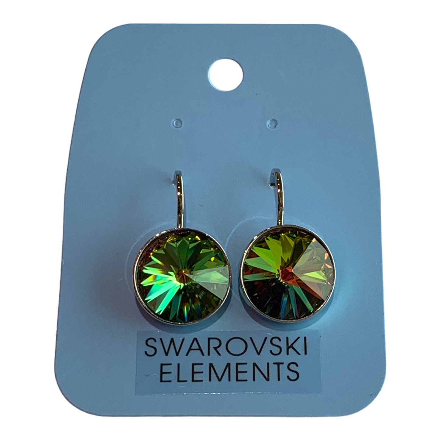 Large Green/Multicoloured Iridescent Bella Earrings
