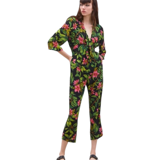 Tropical Print Jumpsuit Size XL