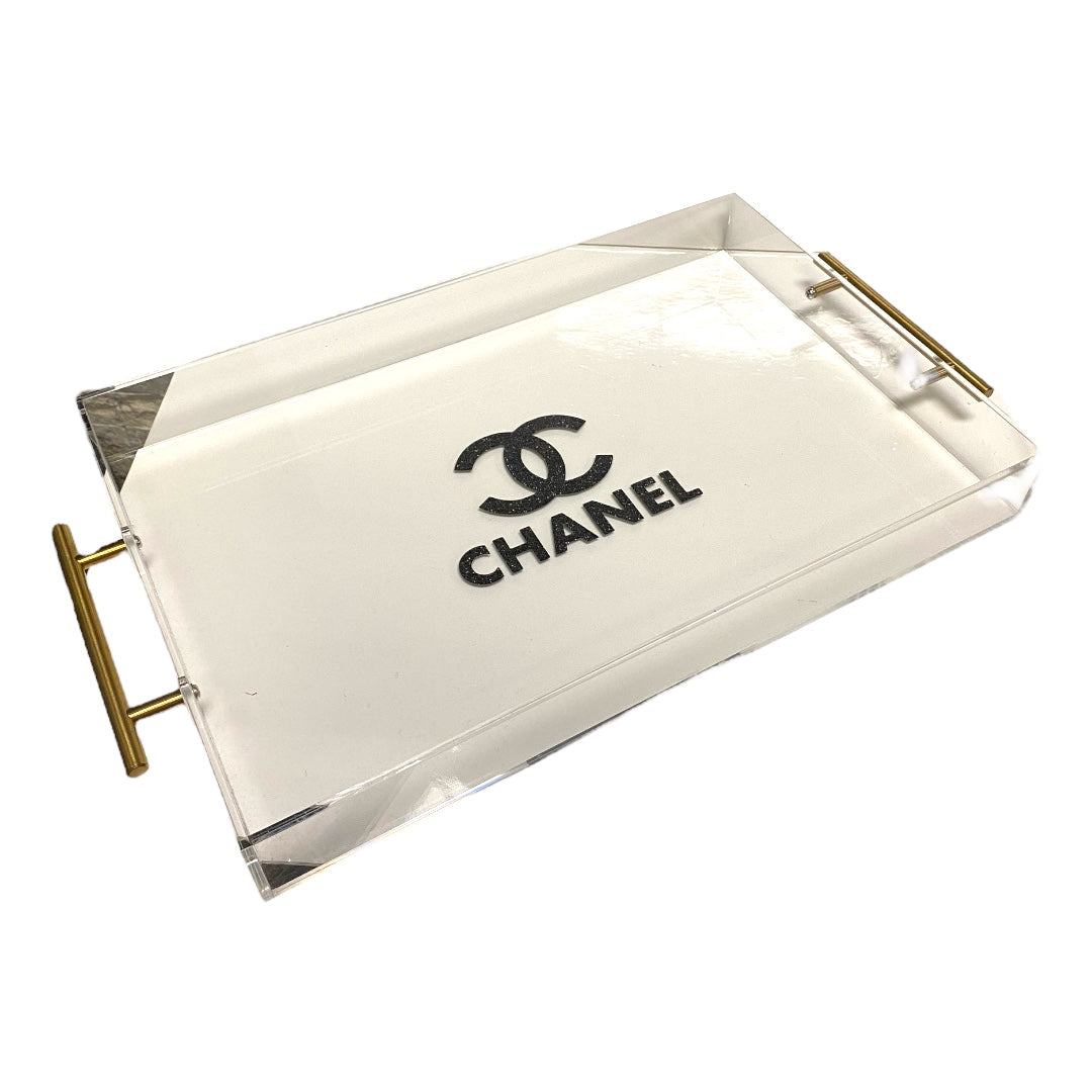 Logo Acrylic Tray With Handles