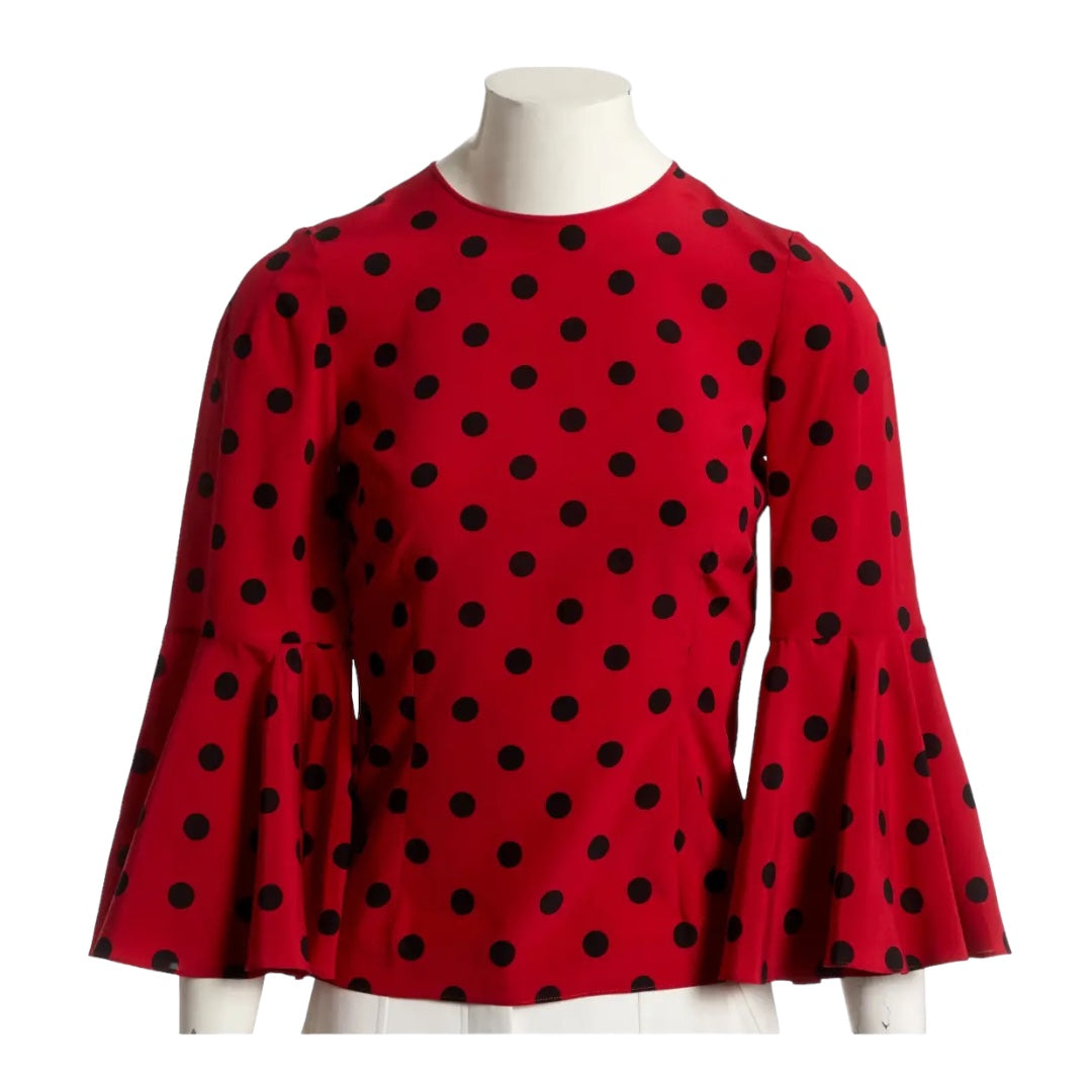 Silk Polka Dot Blouse Size 40