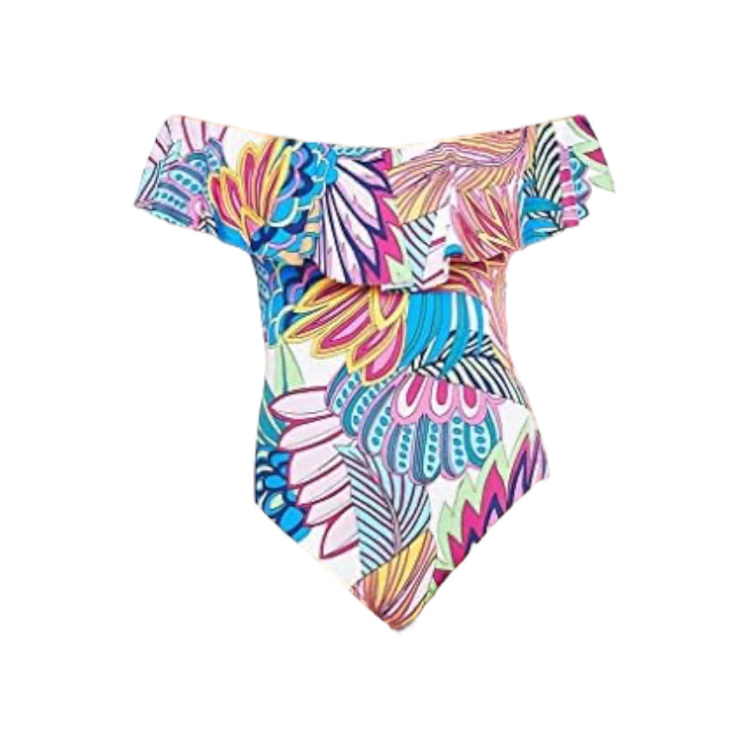 Paradise Plume Off Shoulder One Piece Size 12 NEW WITH TAGS