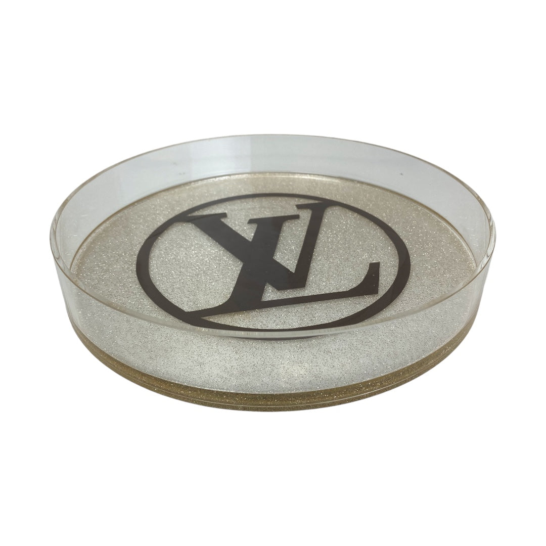 Logo Round Acrylic Sparkle Tray