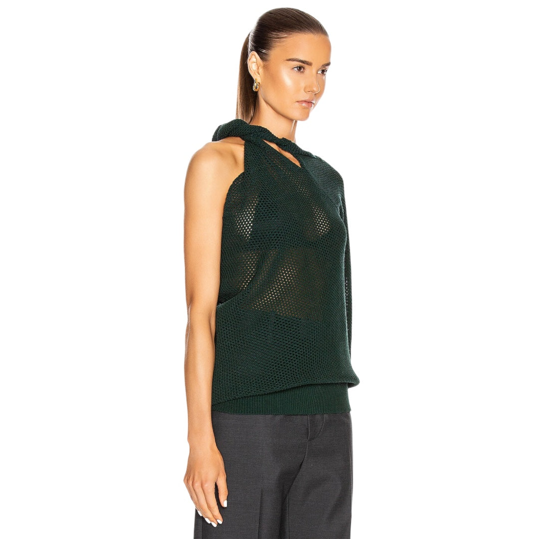 Twisted Mesh One Shoulder Sweater Medium
