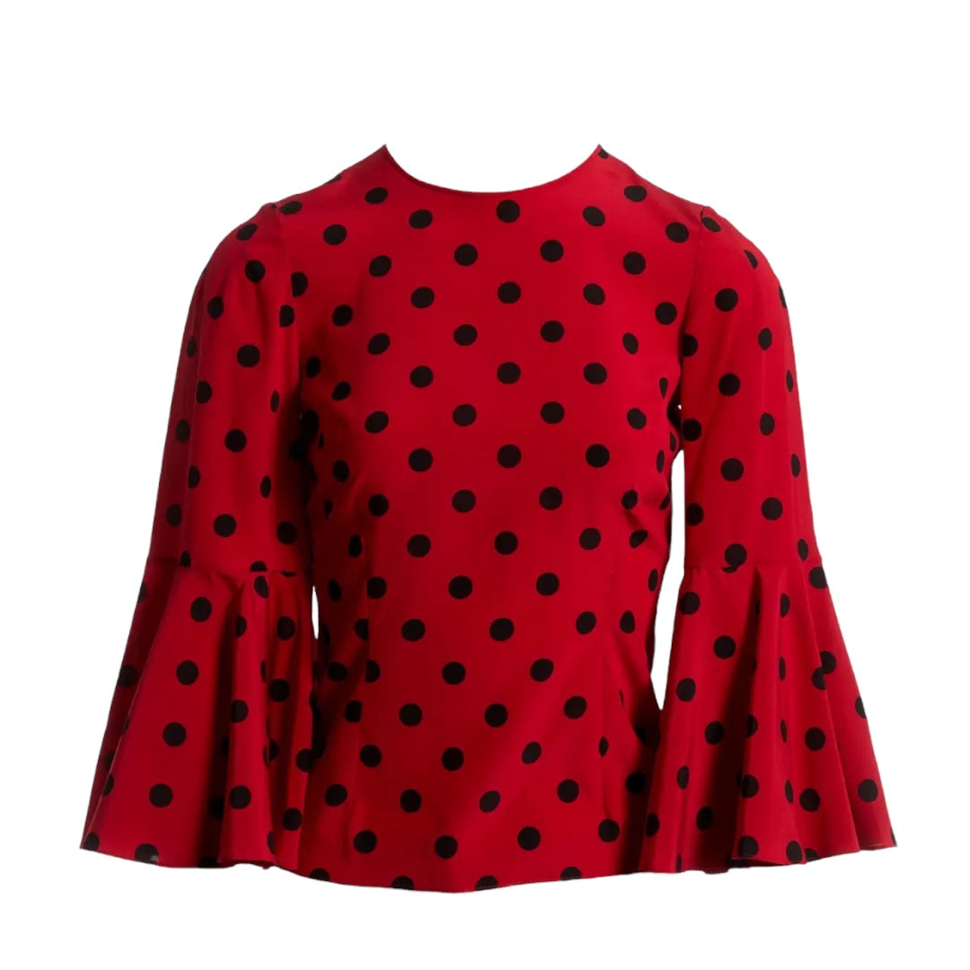 Silk Polka Dot Blouse Size 40