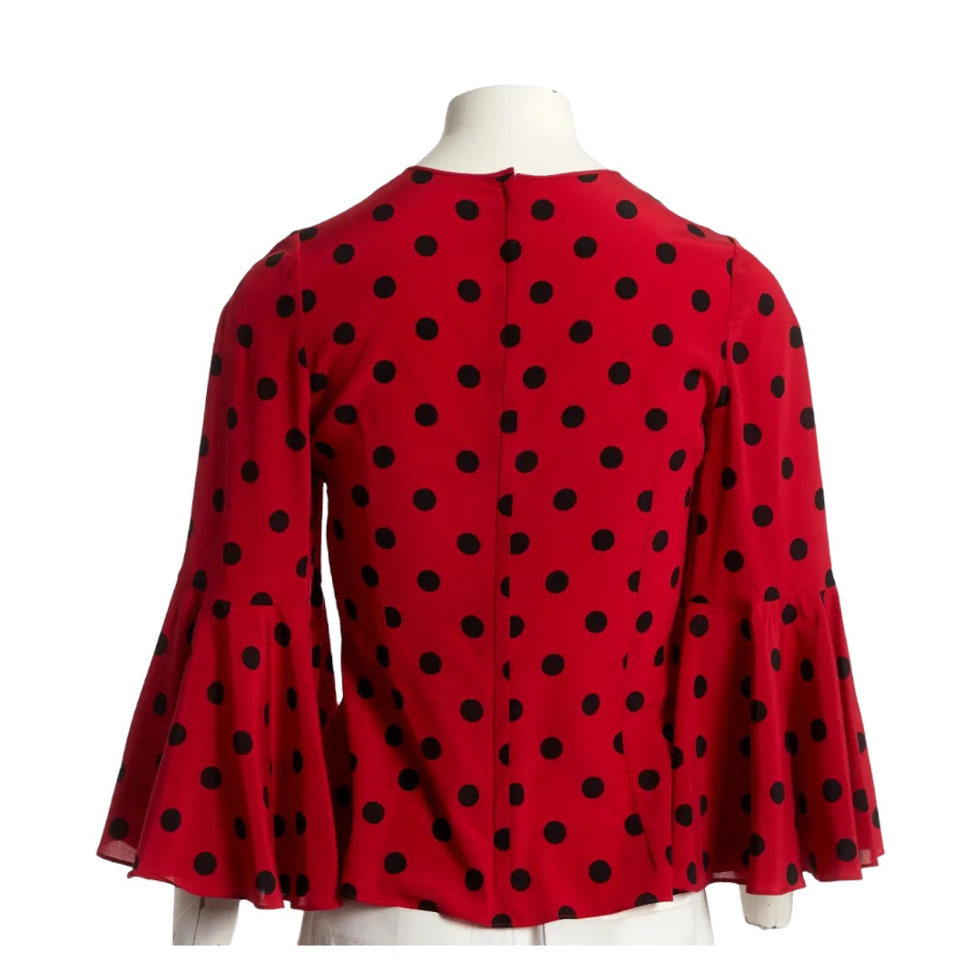 Silk Polka Dot Blouse Size 40