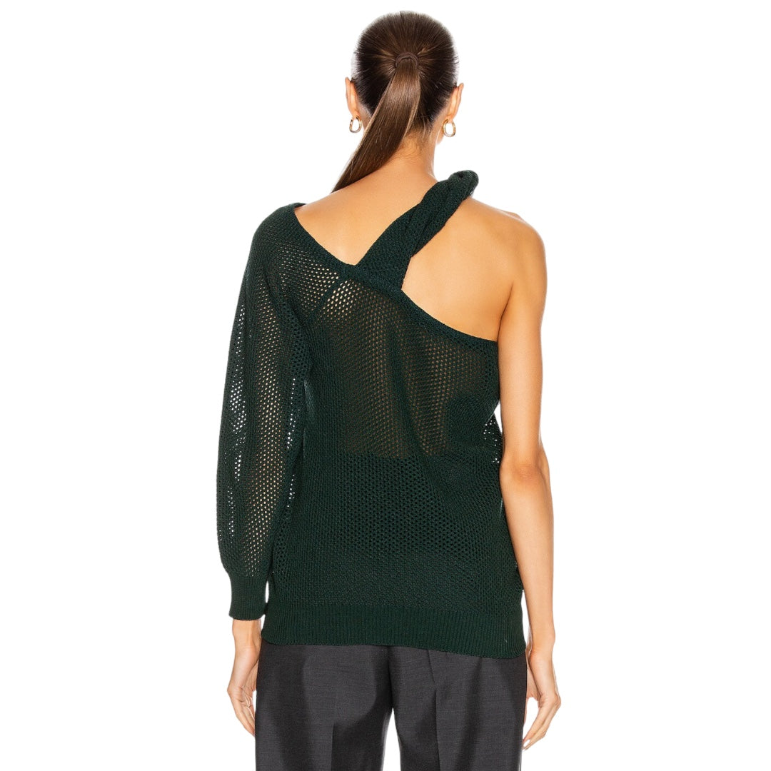 Twisted Mesh One Shoulder Sweater Medium
