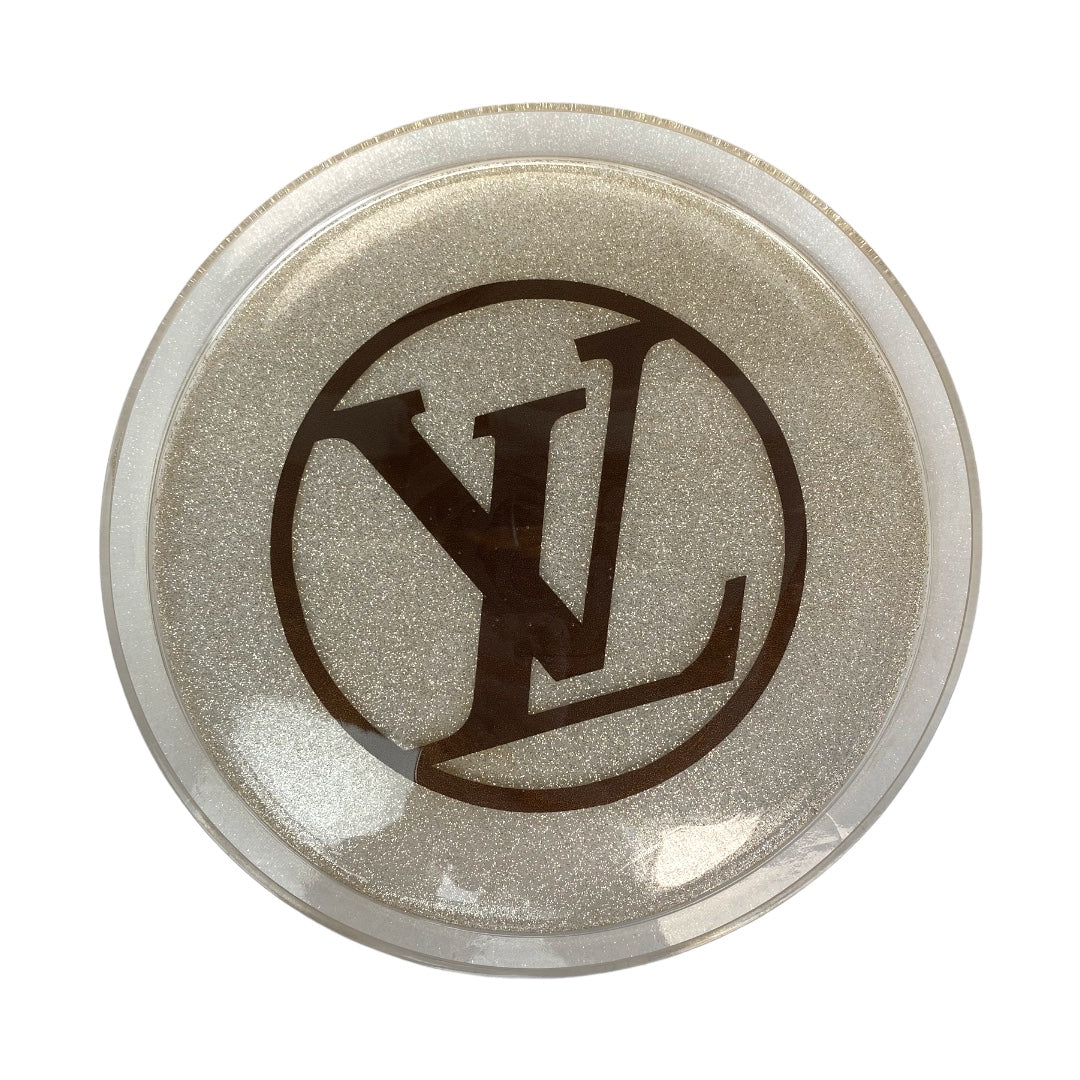 Logo Round Acrylic Sparkle Tray