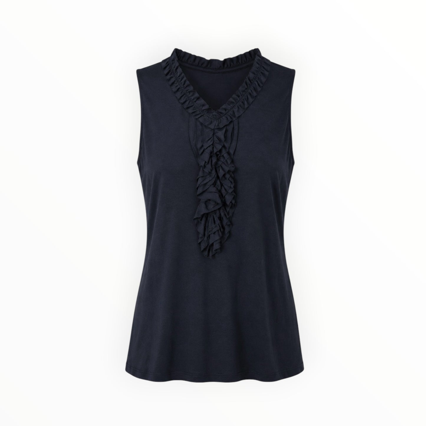 Ruffle-Front Sleeveless Top size S