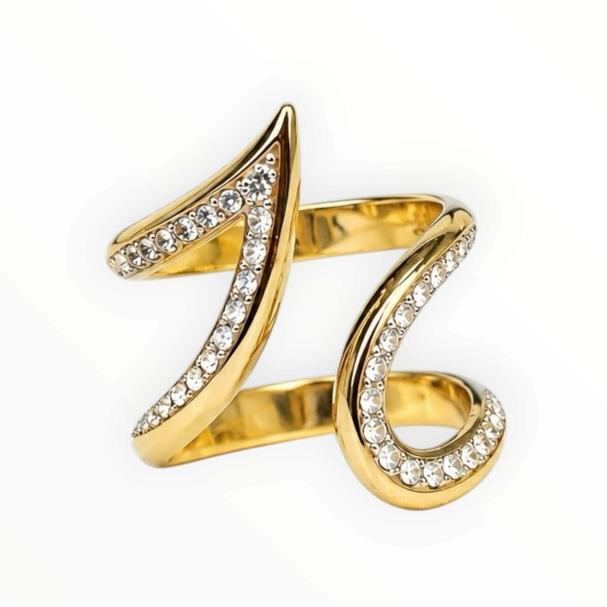 Crystal Swirl Statement Ring size 6
