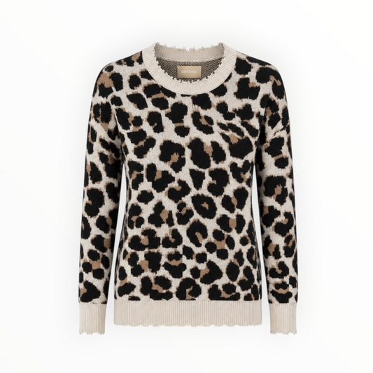 Leopard Print Knit Sweater size S