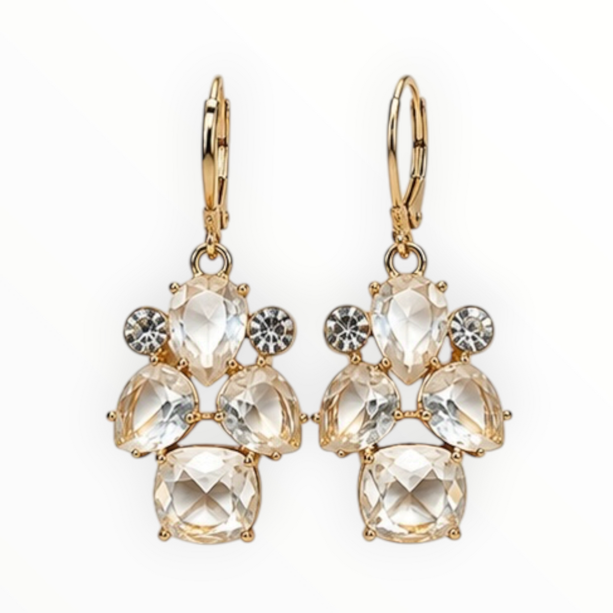 Crystal Cluster Drop Earrings