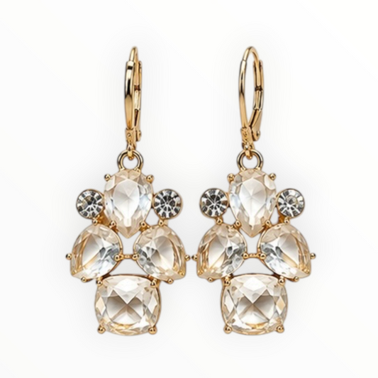 Crystal Cluster Drop Earrings