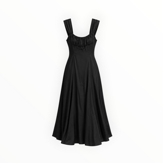 Ruched Wide Strap Dress size L NEW WITH TAGS