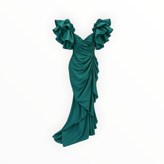 Ruffle Sleeve Draped Maxi Dress size 4 NEW WITH TAGS