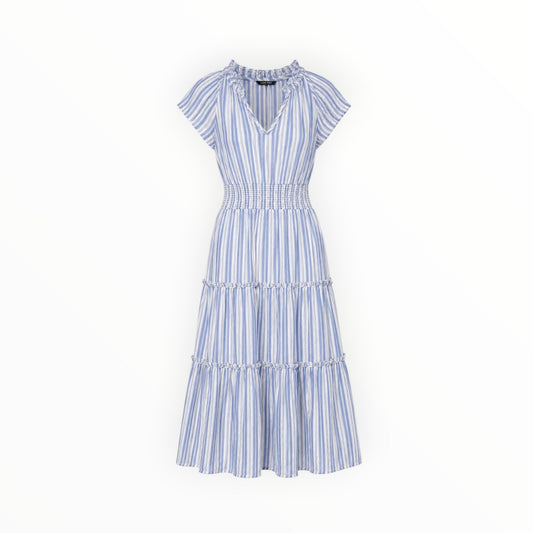 Stripe Tiered Midi Dress size L