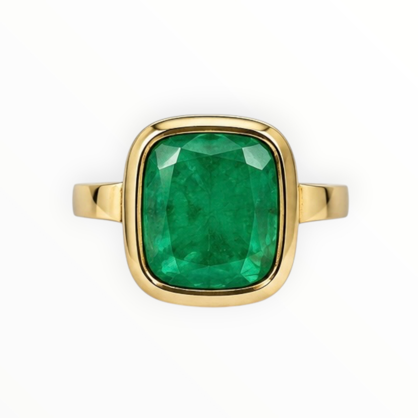 Green Cushion Stone Ring size 9