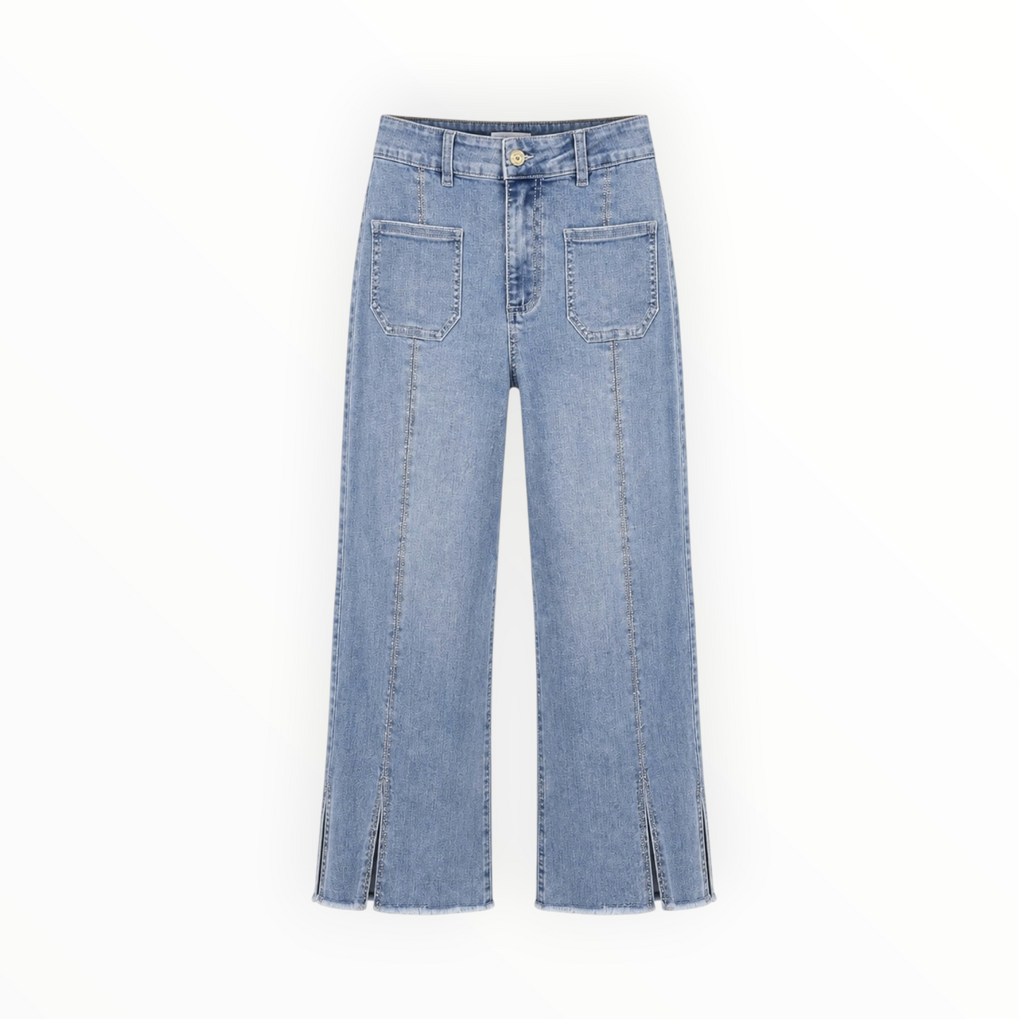 Rhinestone Detail Split-Hem Jeans size 4