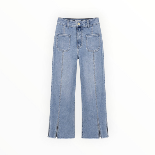 Rhinestone Detail Split-Hem Jeans size 4