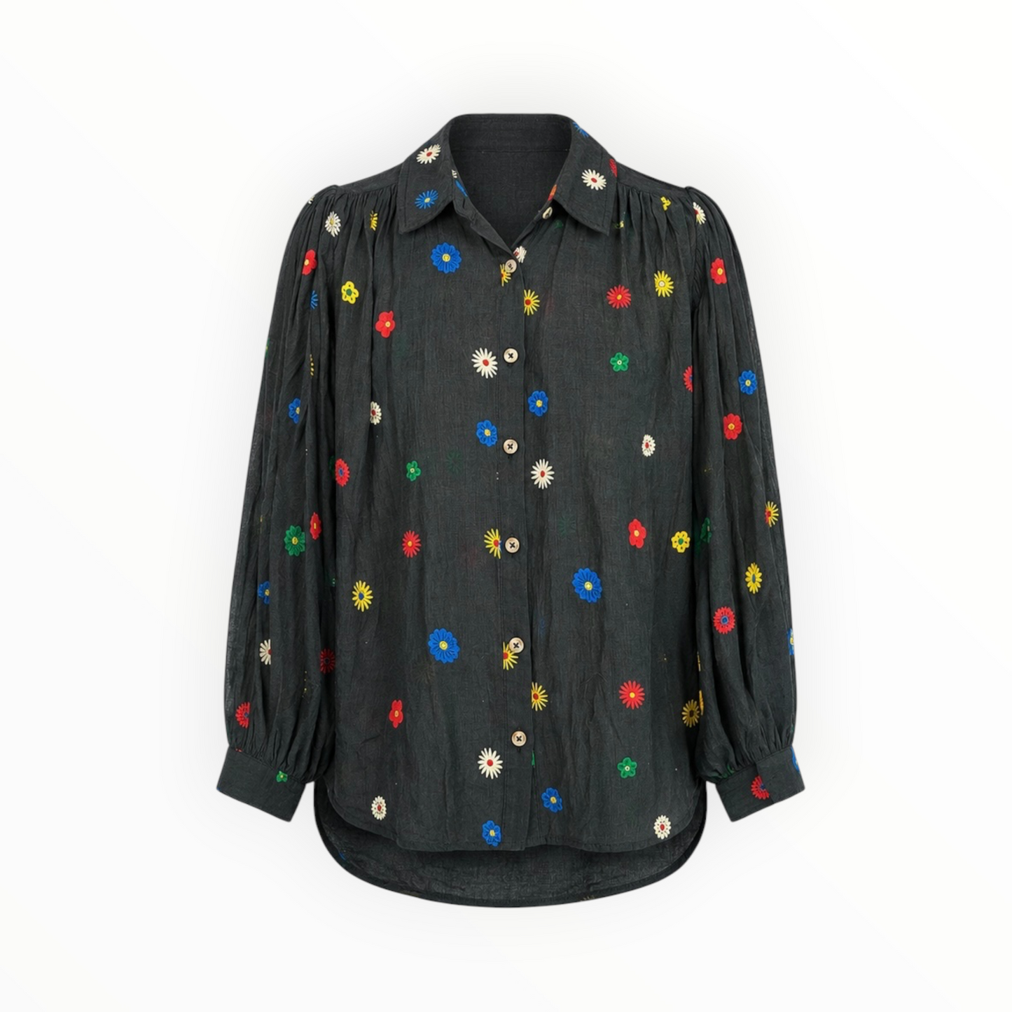 Floral Button-Up Blouse size S