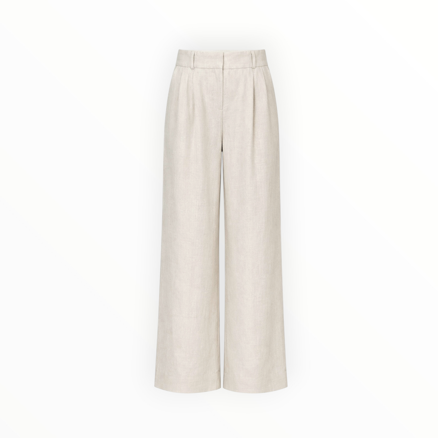 Linen-Blend Wide-Leg Pants size 42
