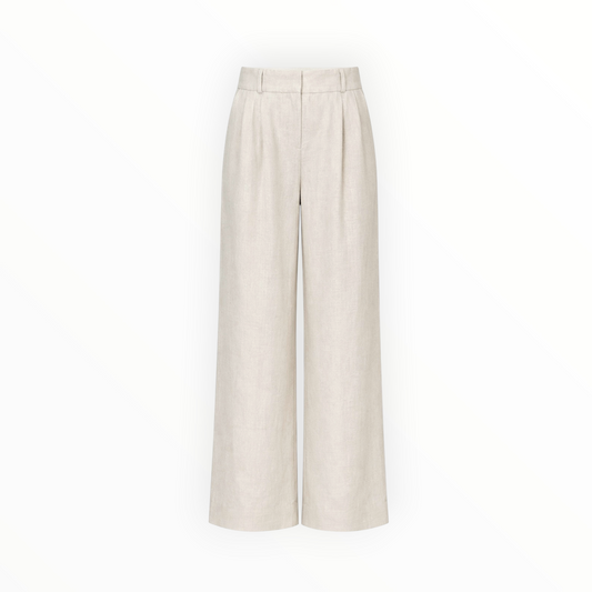 Linen-Blend Wide-Leg Pants size 42