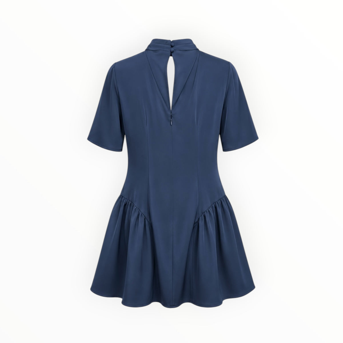 Draped Neck Drop-Waist Mini Dress size 8