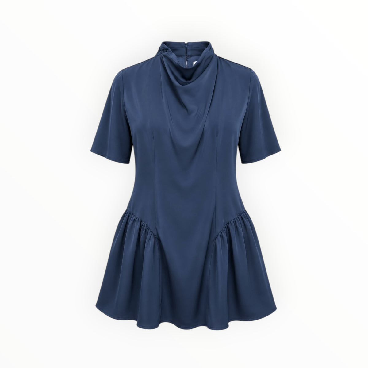 Draped Neck Drop-Waist Mini Dress size 8