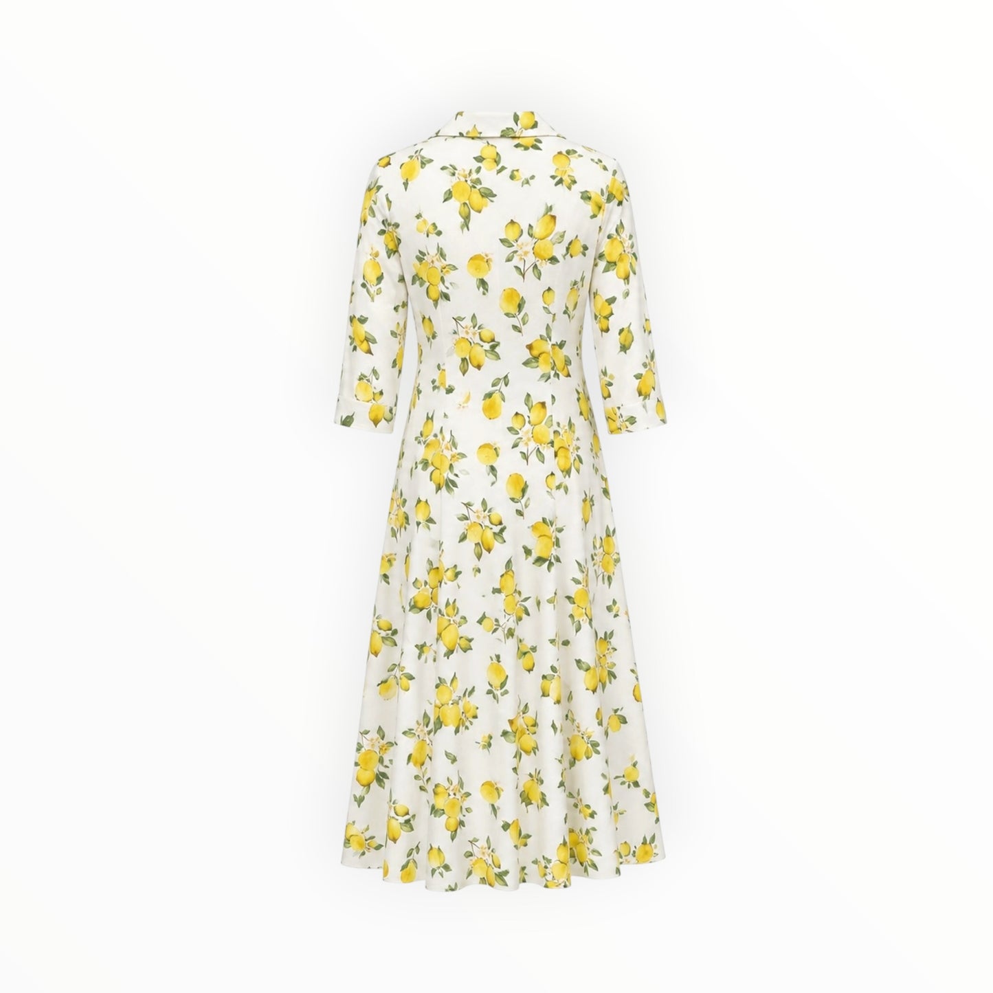 Lemon Print Midi Dress size L