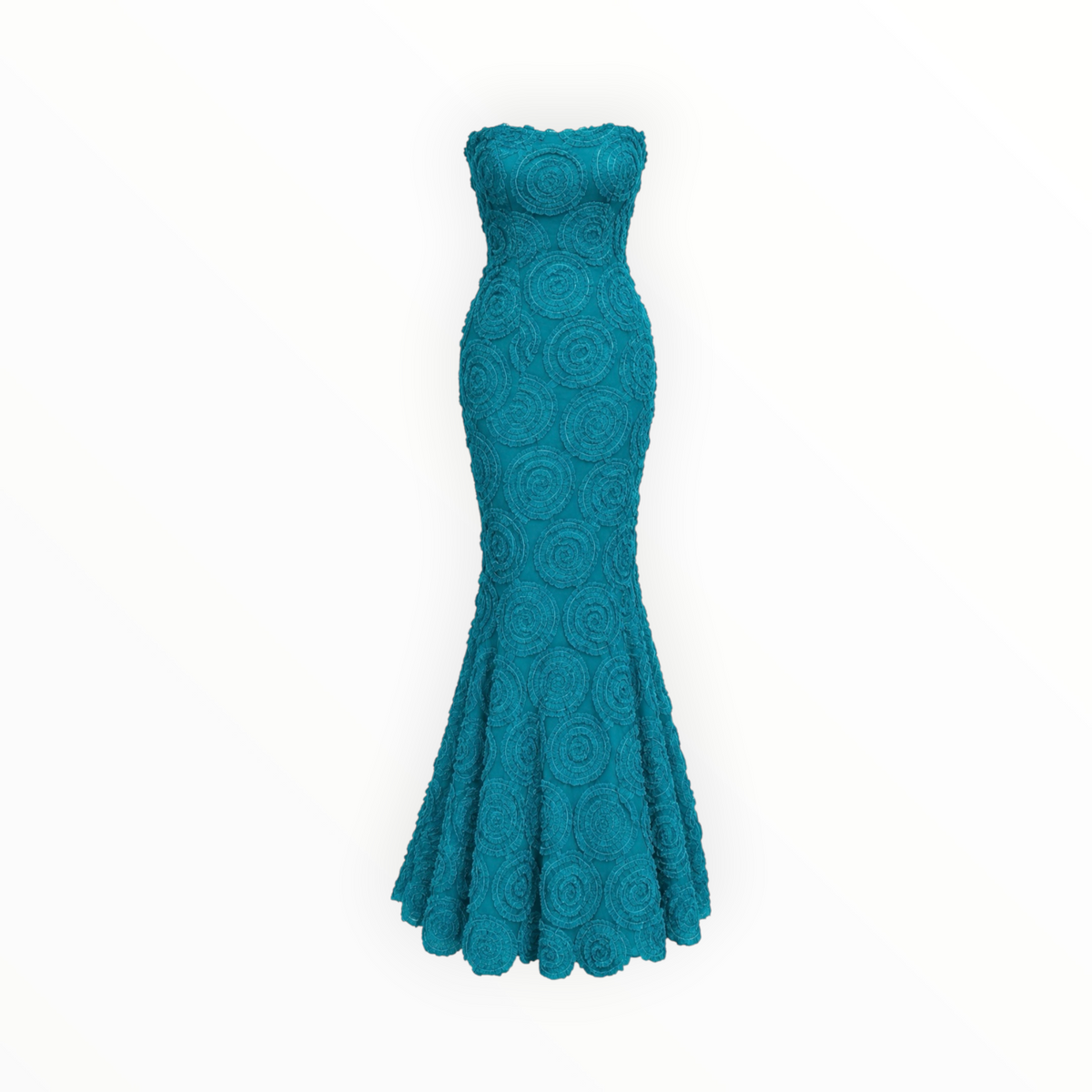 Textured Rosette Strapless Dress size 8