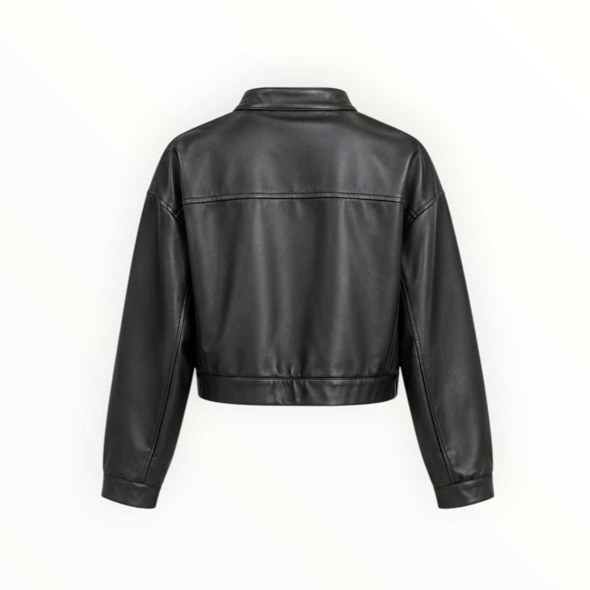 Faux Leather Cropped Bomber Jacket size XL