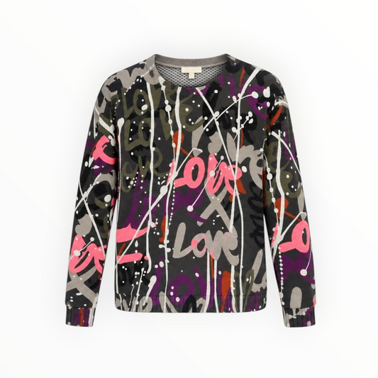 Graffiti Print Sweater size XS