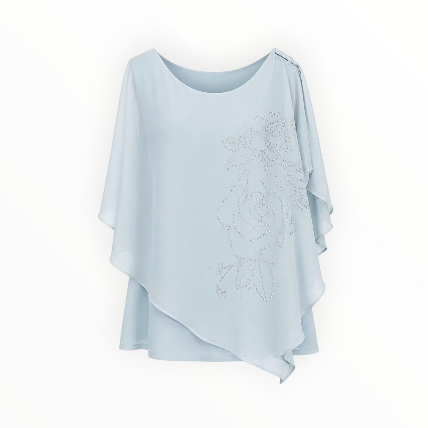 Rhinestone Overlay Poncho Top size 14