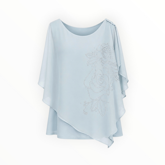 Rhinestone Overlay Poncho Top size 14