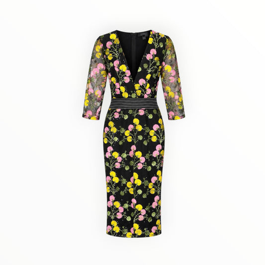 Sheer Floral Embroidered Dress size S NEW WITH TAGS