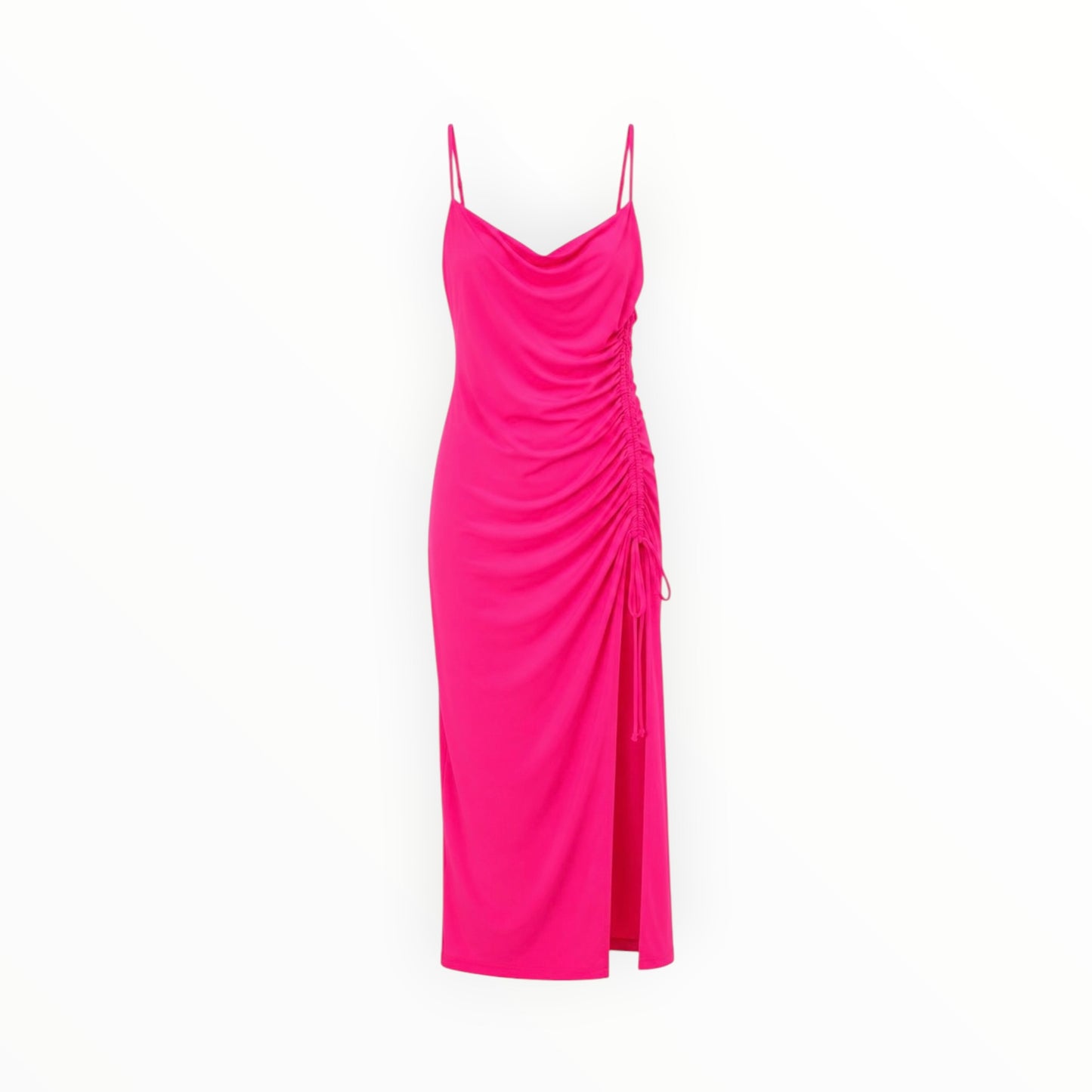 Ruched Side-Slit Midi Dress size 6 (3XL)