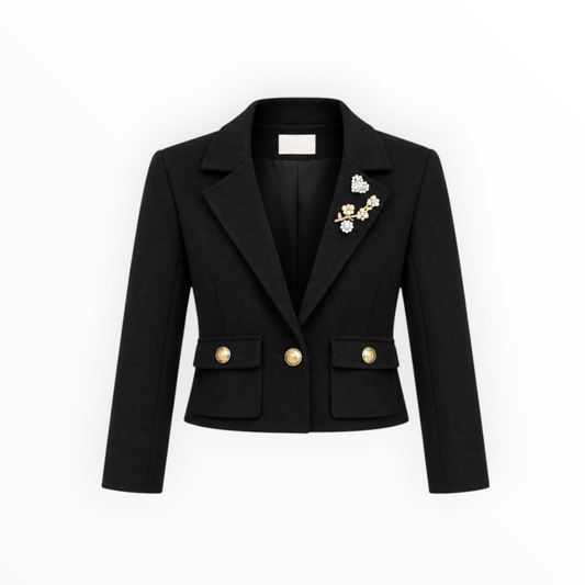 Embellished Knit Cropped Blazer size XS