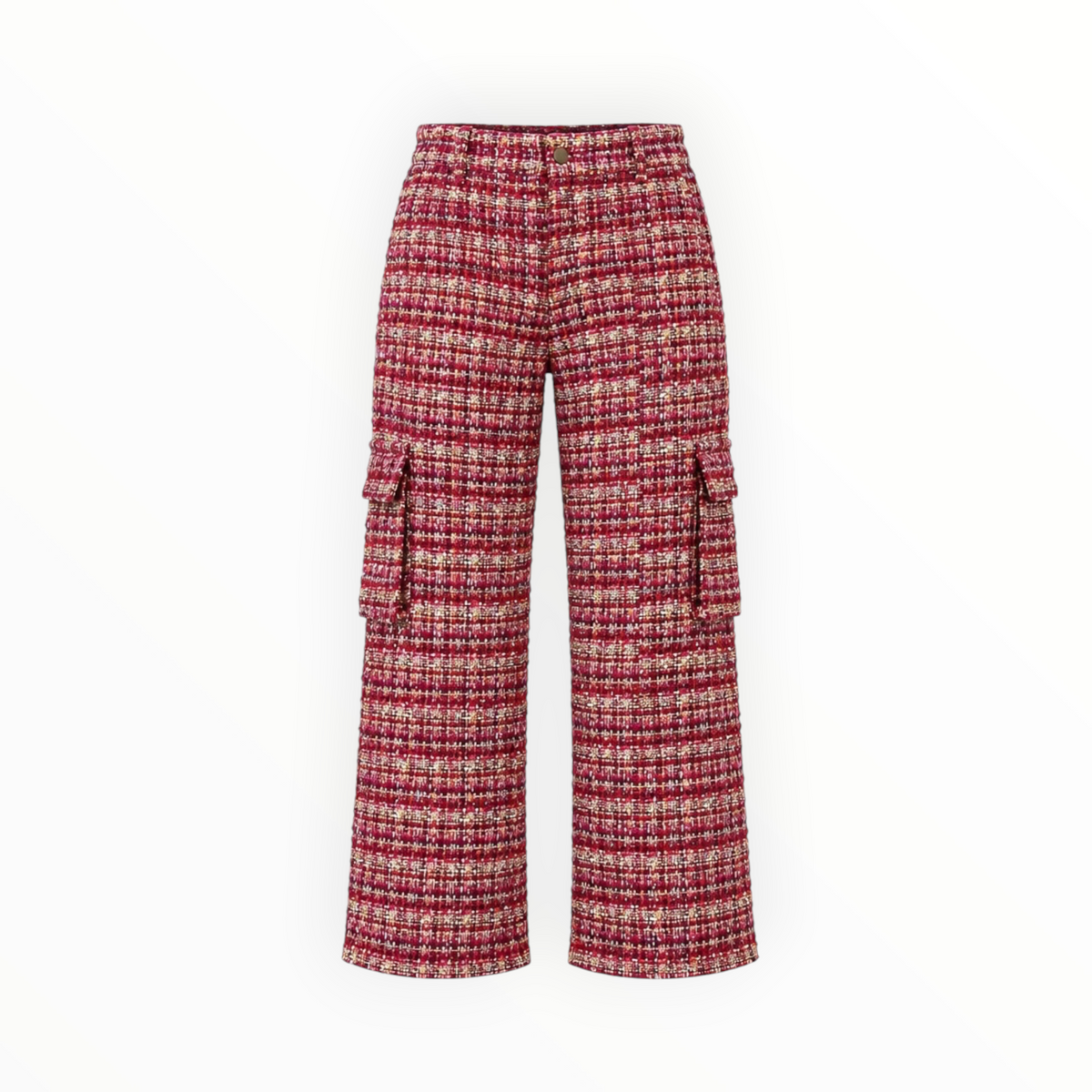 Tweed Wide-Leg Cargo Pants size XL