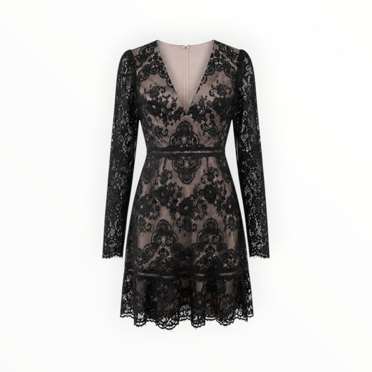 Lace Deep-V Mini Dress size 4 NEW WITH TAGS