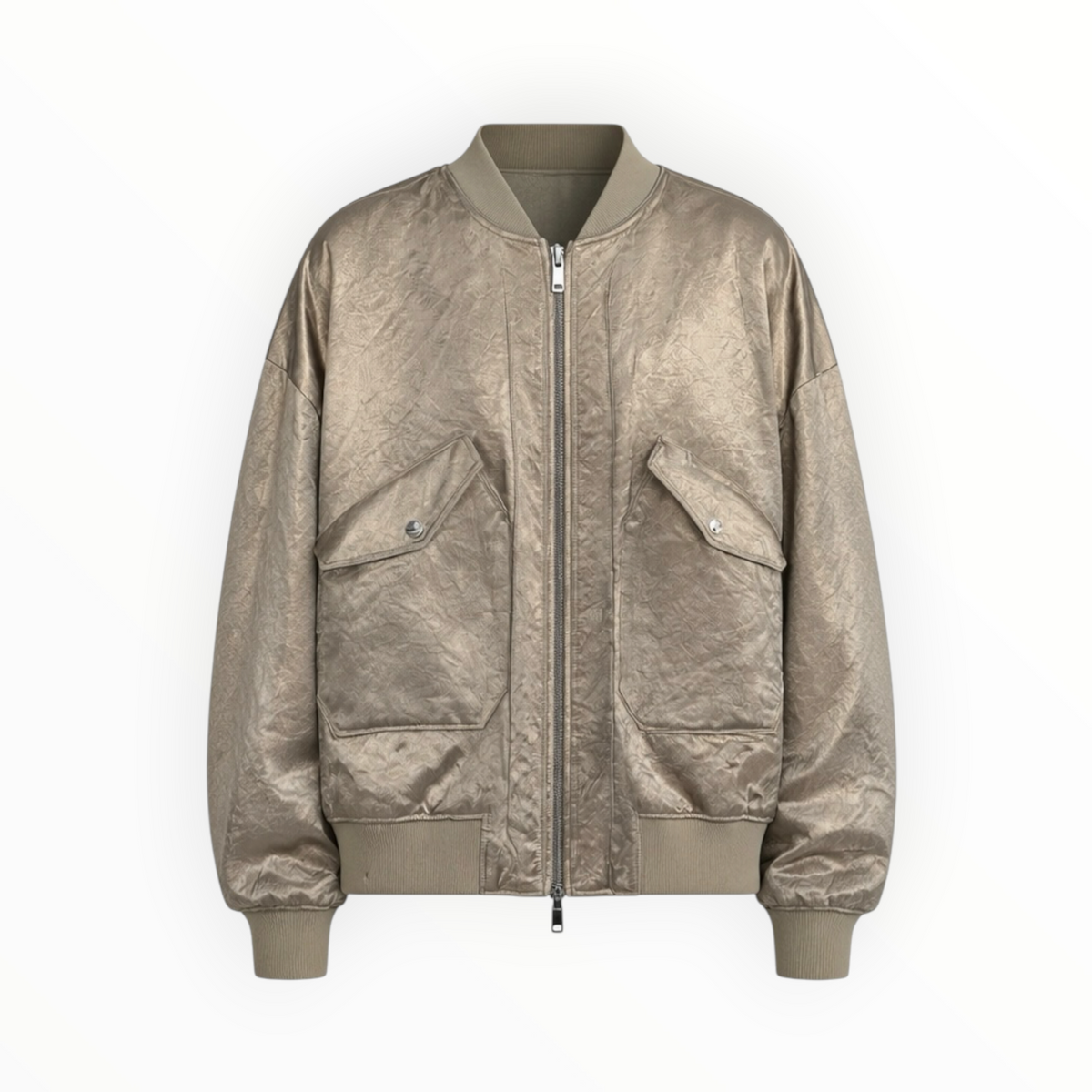 Metallic Satin Bomber Jacket size 8