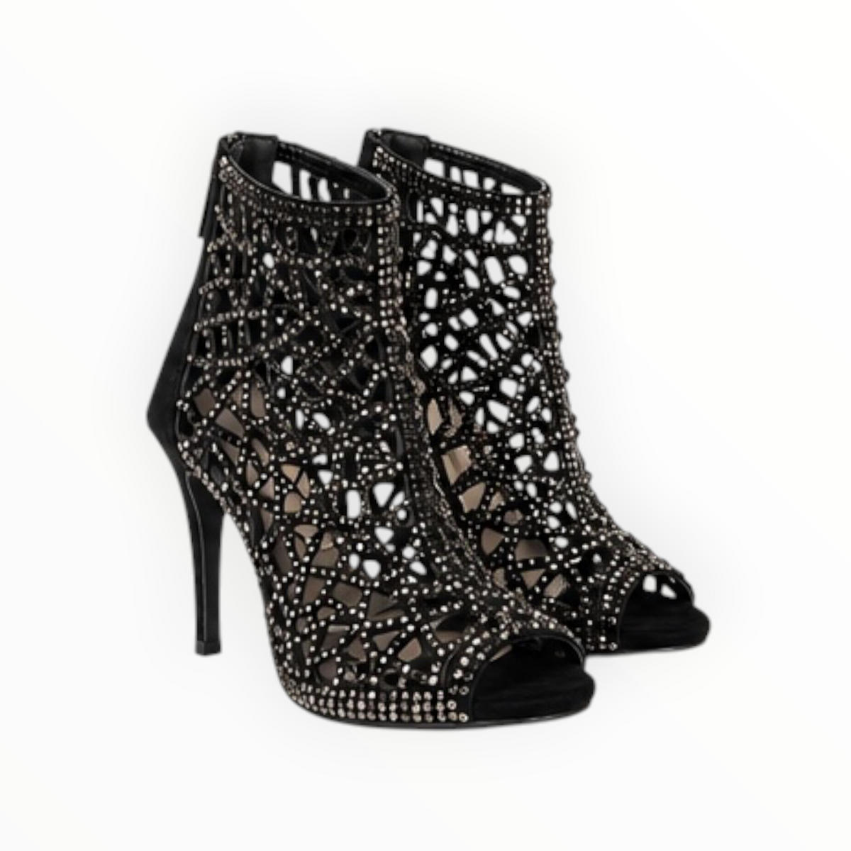 Rhinestone Cutout Peep-Toe Heels size 39
