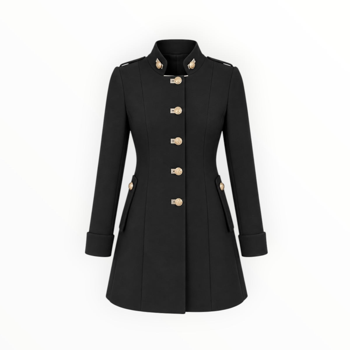 Military-Inspired Flared Coat size 6
