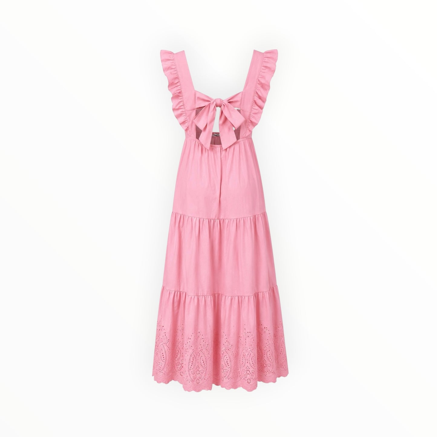 Eyelet Hem Tiered Maxi Dress size XS