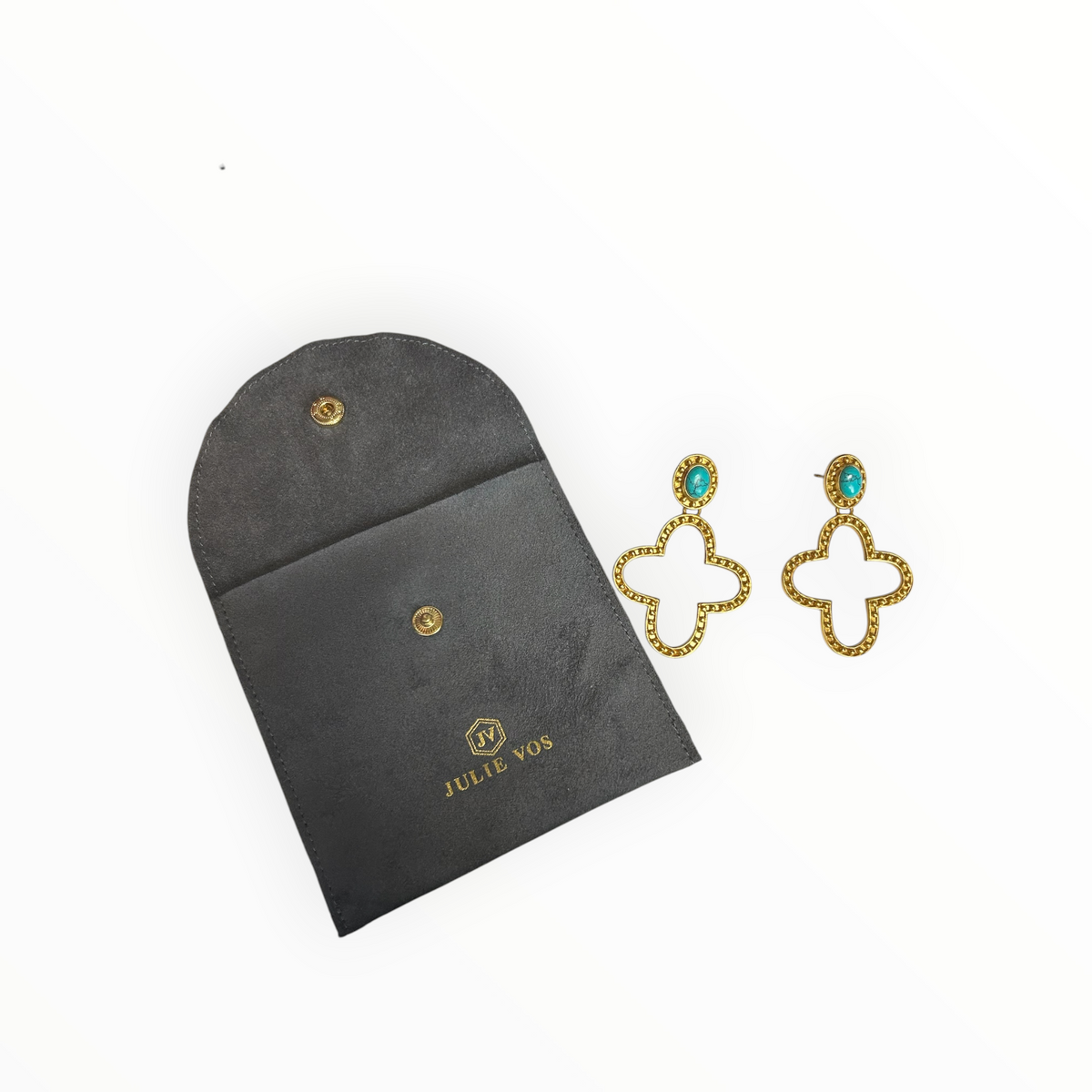 Turquoise Quatrefoil Drop Earrings