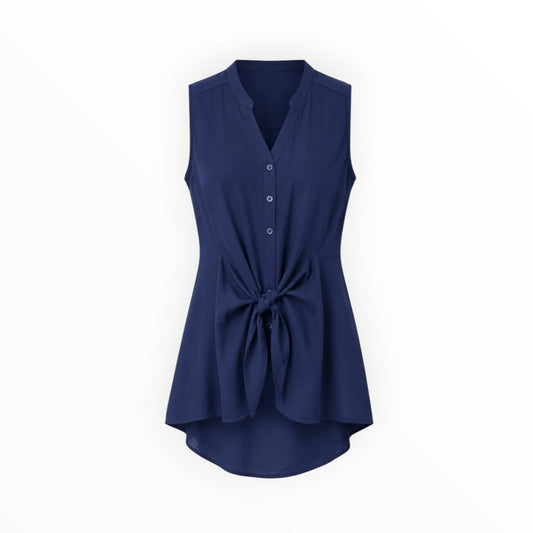 Sleeveless Tie-Front Blouse size L NEW WITH TAGS