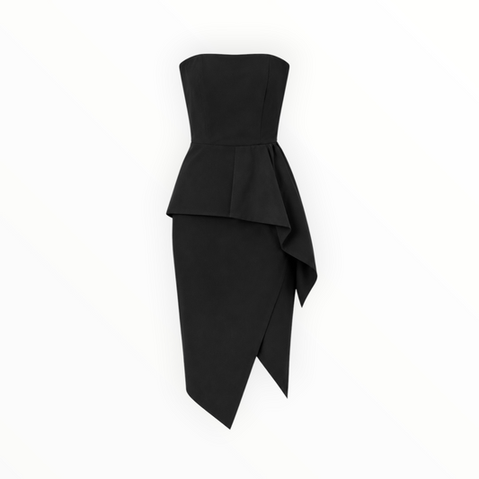 Strapless Peplum Midi Dress size M NEW WITH TAGS