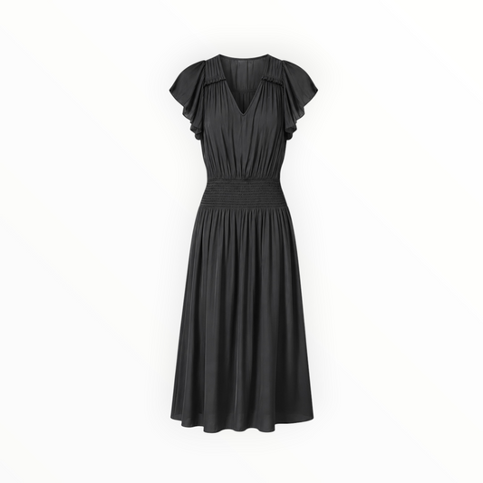 Smocked Waist Flutter Sleeve Dress size S
