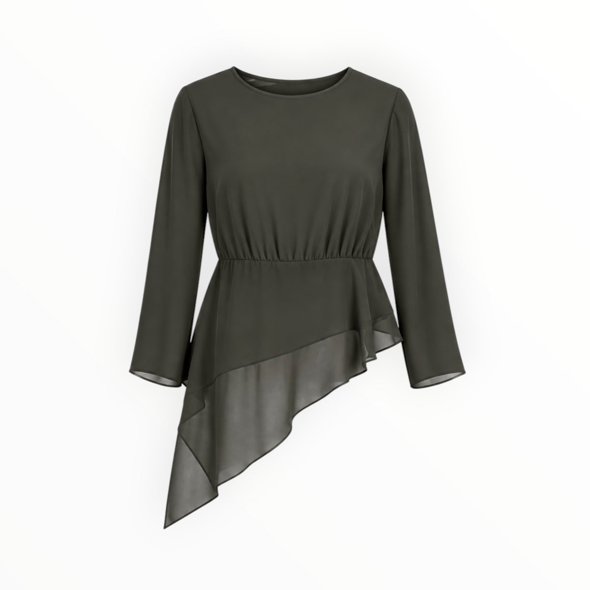 Asymmetrical Sheer Overlay Top size M