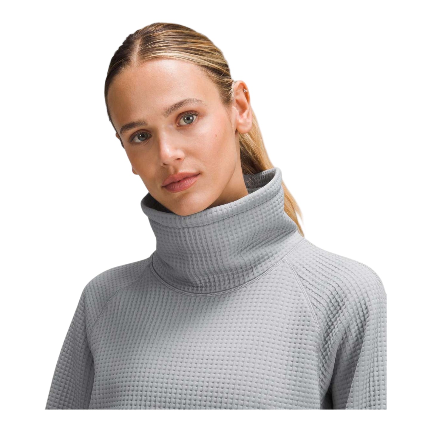 Waffle-Knit Funnel-Neck Long-Sleeve Shirt size 6